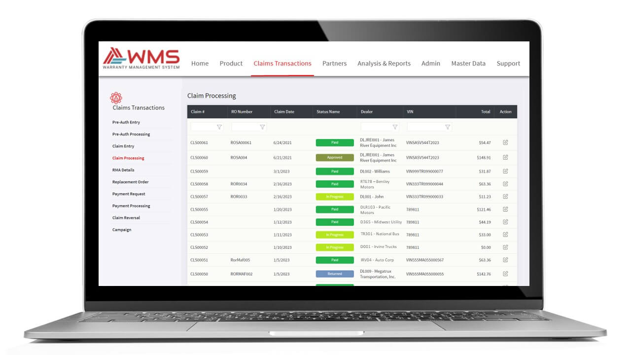 Optimum Info Warranty Management System Claims Processing Validation