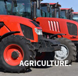 Red Agriculture Equipment Trucks